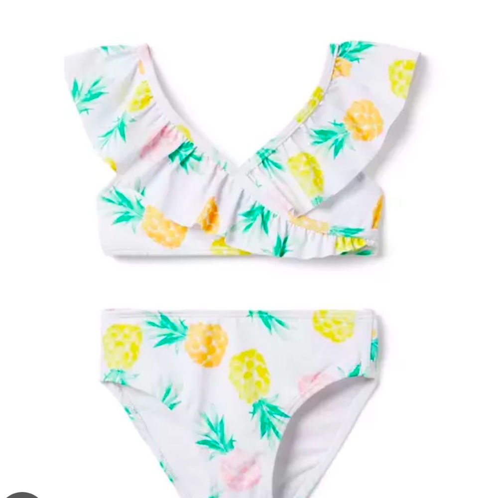 Janie and Jack Pineapple ruffle 2-piece swimsuit